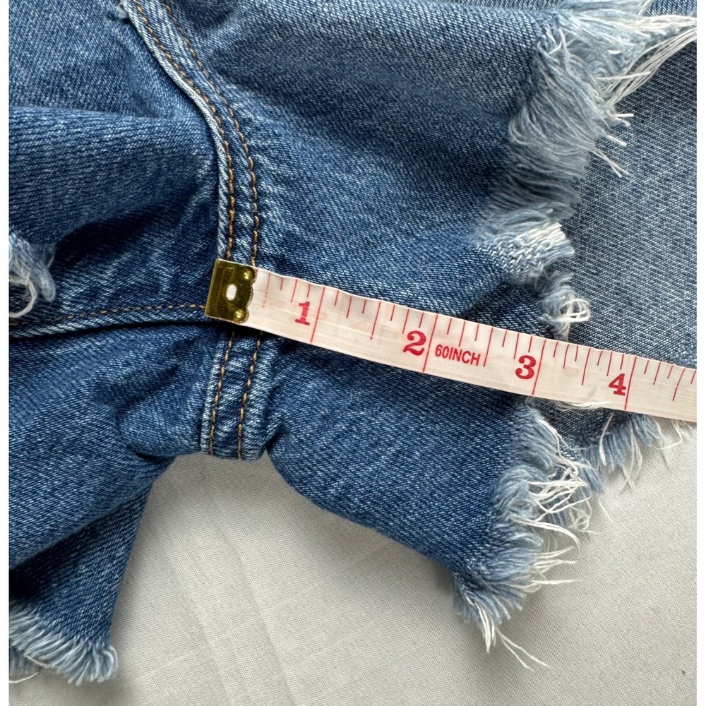 Levis Premium Ribcage Shorts Womens 29 High Rise Distressed Denim Medium Wash - Picture 15 of 16